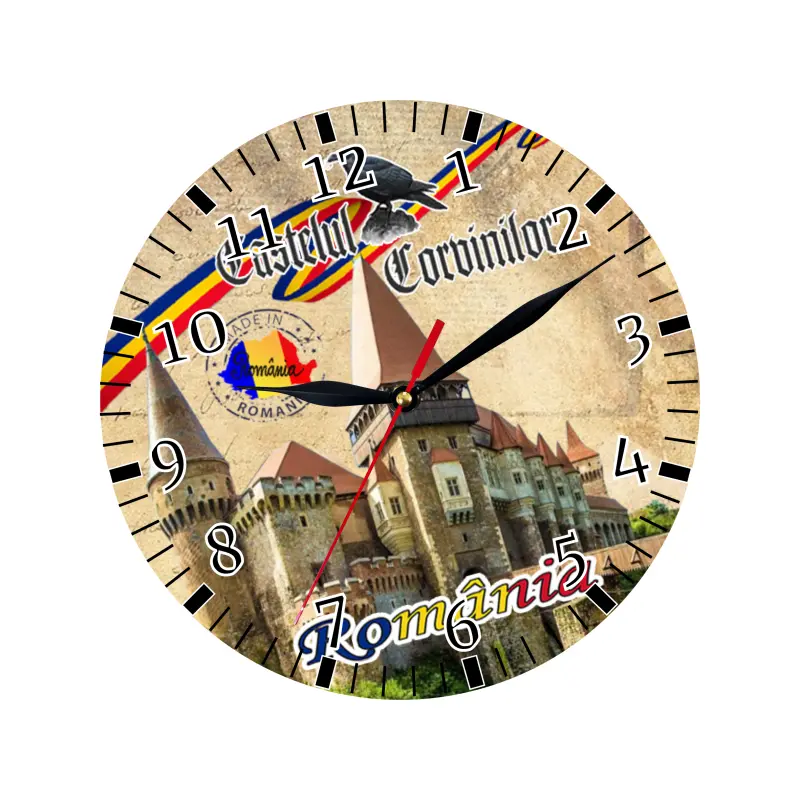 Castelul corvinilor hunedoara, ceas lemn de perete, model 43